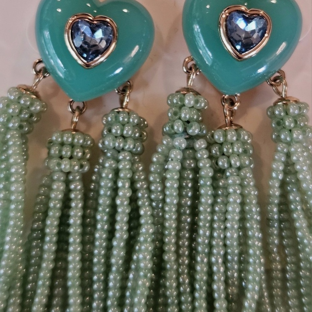 On 34th
Gold-Tone Crystal Heart & Beaded Fringe Drop Earrings - Picture 10 of 12